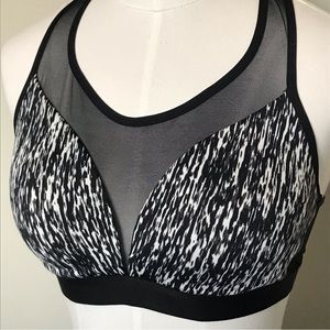 La Senza Padded Sports Bra Black White Print